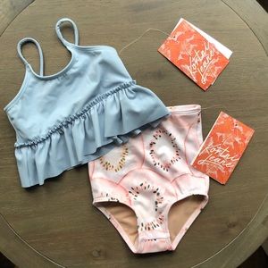 NWT Kortni Jeane girls mini swim set